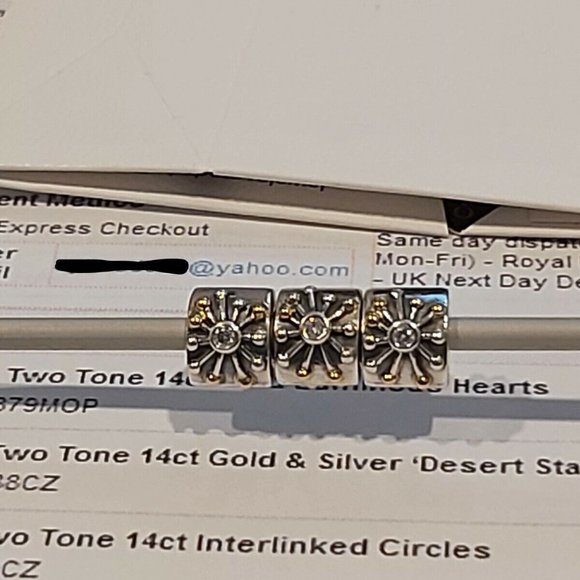 Authentic PANDORA *RETIRED* Sterling SILVER w/14K Desert Star Charm 790188CZ - Picture 8 of 10